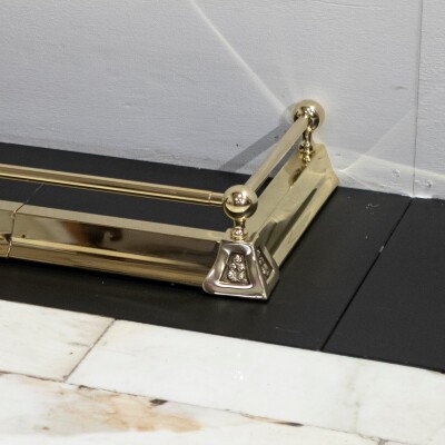 Antique Adjustable Brass Fireplace Fender