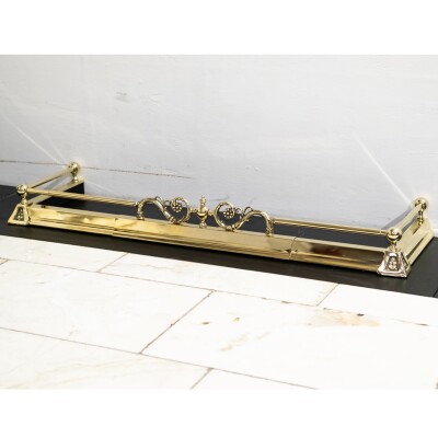 Antique Adjustable Brass Fireplace Fender