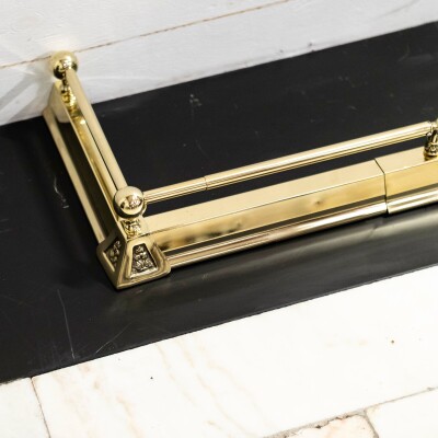 Antique Adjustable Brass Fireplace Fender