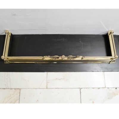 Antique Adjustable Brass Fireplace Fender