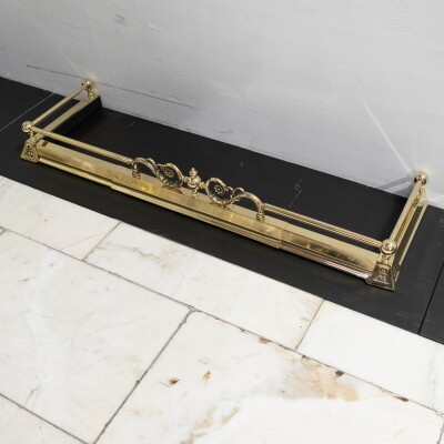 Antique Adjustable Brass Fireplace Fender