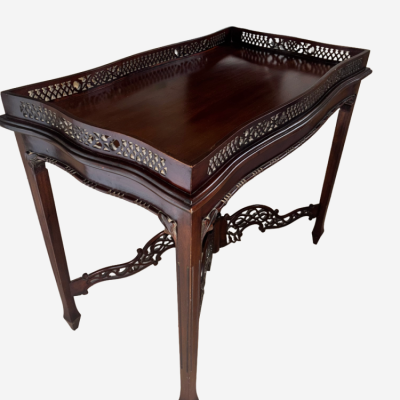Chippendale Revival Galleried Silver Display Table