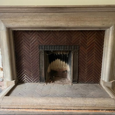 Antique English Stone Fireplace