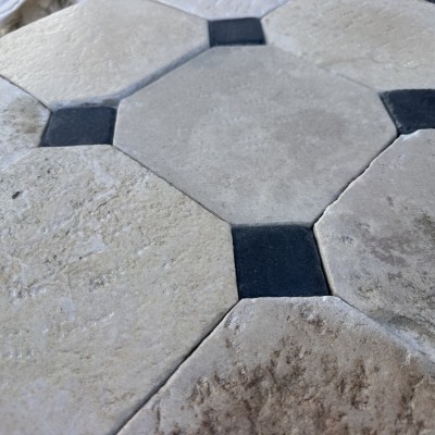 Reclaimed limestones cabochon flooring 