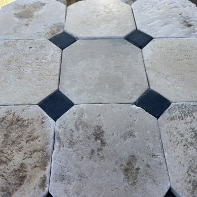 Reclaimed limestones cabochon flooring 