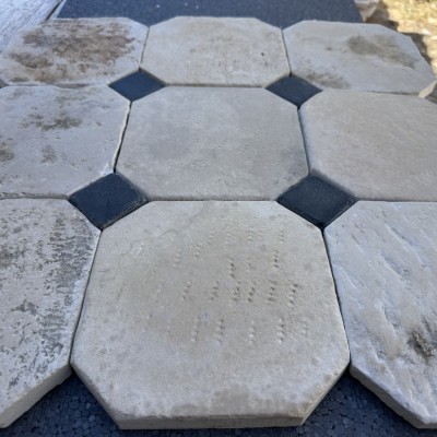 Reclaimed limestones cabochon flooring 