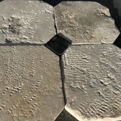 Reclaimed limestones cabochon flooring 