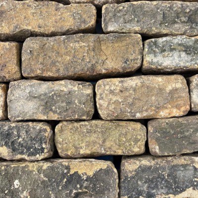 Reclaimed Punch Face Building Stone - 6” Backed Off