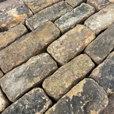 Reclaimed Punch Face Building Stone - 6” Backed Off