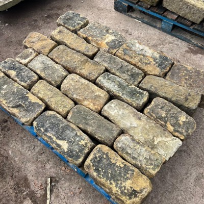 Reclaimed Punch Face Building Stone - 6” Backed Off