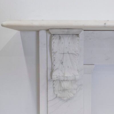 Antique Victorian Marble Surround with Ornate Carved Corbels