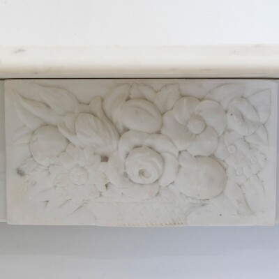Antique Victorian Marble Surround with Ornate Carved Corbels