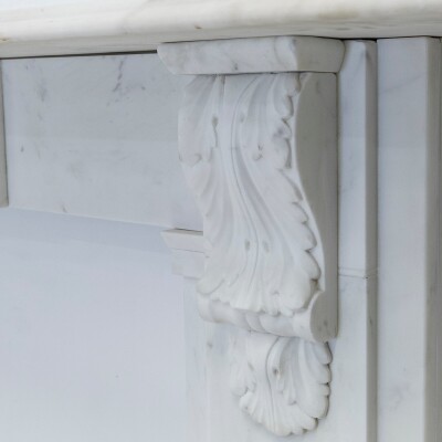 Antique Victorian Marble Surround with Ornate Carved Corbels