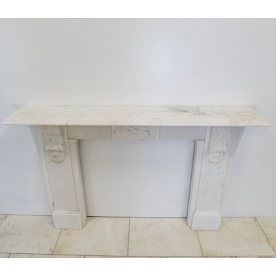 Antique Victorian Marble Surround with Ornate Carved Corbels