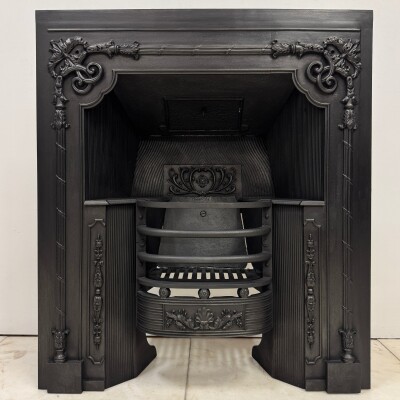 Antique Georgian Cast Iron Register Grate Fireplace
