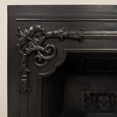 Antique Georgian Cast Iron Register Grate Fireplace
