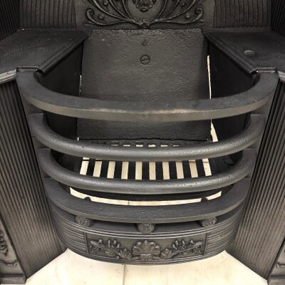Antique Georgian Cast Iron Register Grate Fireplace