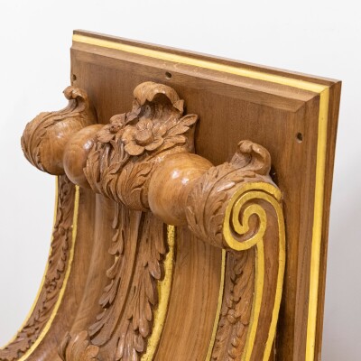 Pair of Monumental Carved Oak Corbels from Clothworkers Hall, London