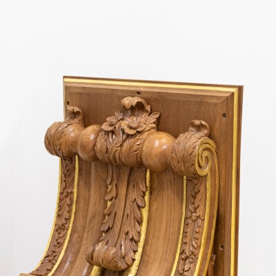 Pair of Monumental Carved Oak Corbels from Clothworkers Hall, London
