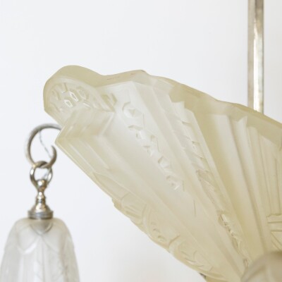 Antique French Art Deco Célestin Jamain Glass Chandelier | Frontisi