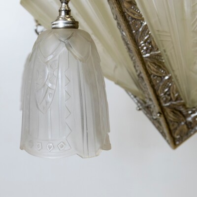 Antique French Art Deco Célestin Jamain Glass Chandelier | Frontisi