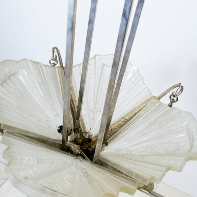 Antique French Art Deco Célestin Jamain Glass Chandelier | Frontisi