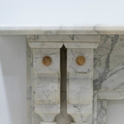 Antique Fireplace Surround With Sienna Marble Columns