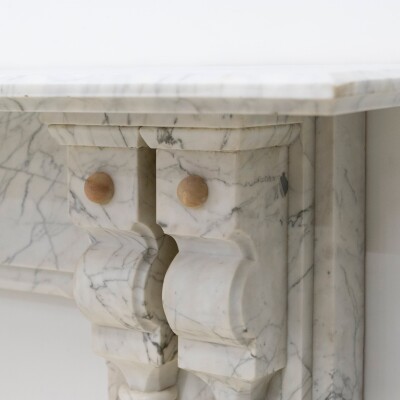 Antique Fireplace Surround With Sienna Marble Columns