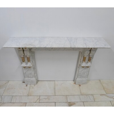 Antique Fireplace Surround With Sienna Marble Columns