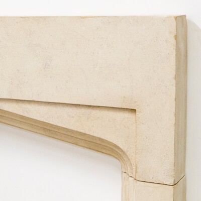 Antique Gothic Revival Bath Stone Fireplace Surround