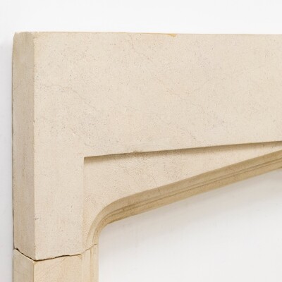 Antique Gothic Revival Bath Stone Fireplace Surround