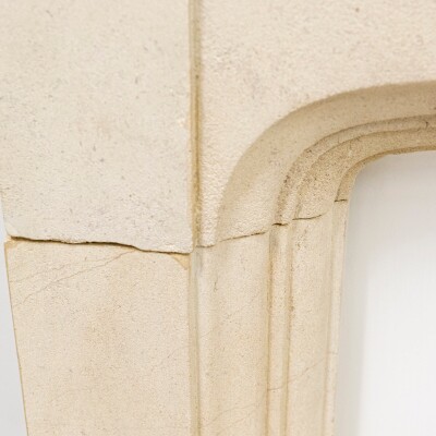 Antique Gothic Revival Bath Stone Fireplace Surround