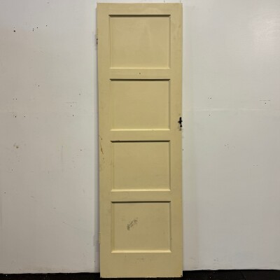 Reclaimed Mid-Century 1950s Four Panel Door 198.5cm x 60.5cm