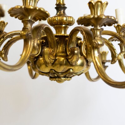 Antique Early 19th Century Gilded Brass Chandelier