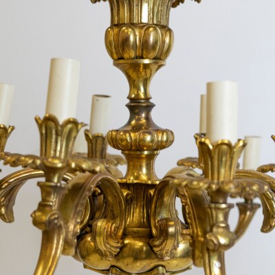 Antique Early 19th Century Gilded Brass Chandelier