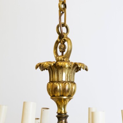 Antique Early 19th Century Gilded Brass Chandelier