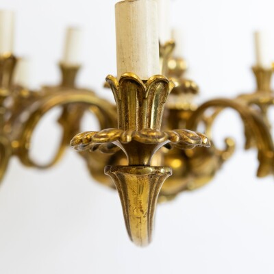 Antique Early 19th Century Gilded Brass Chandelier
