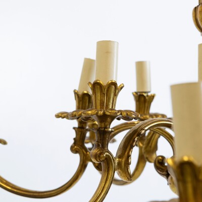 Antique Early 19th Century Gilded Brass Chandelier