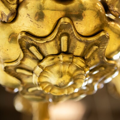 Antique Early 19th Century Gilded Brass Chandelier