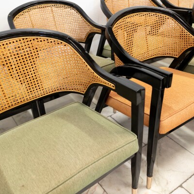 Reclaimed Set of 10 Mid Century Inspired Dining Chairs | Edward Wormley