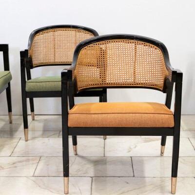 Reclaimed Set of 10 Mid Century Inspired Dining Chairs | Edward Wormley