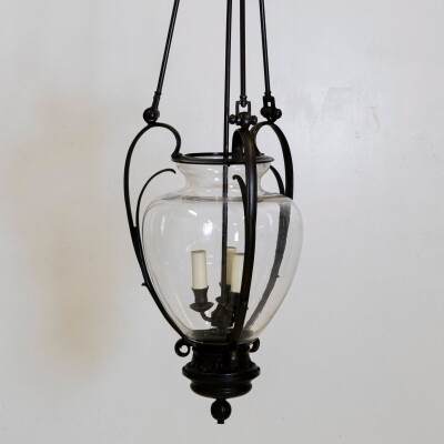 Large Reclaimed Black Pendant Lantern | Charles Edwards