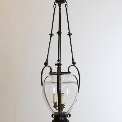 Large Reclaimed Black Pendant Lantern | Charles Edwards