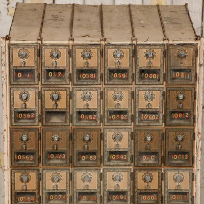 Large Vintage USA Post Office Mailboxes | Early Mid Century U.S Military