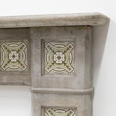 Rare Victorian Stone Fireplace Surround with Minton Tiles