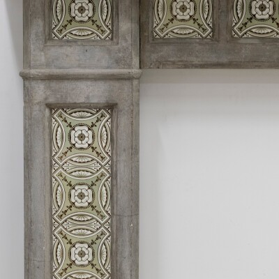 Rare Victorian Stone Fireplace Surround with Minton Tiles