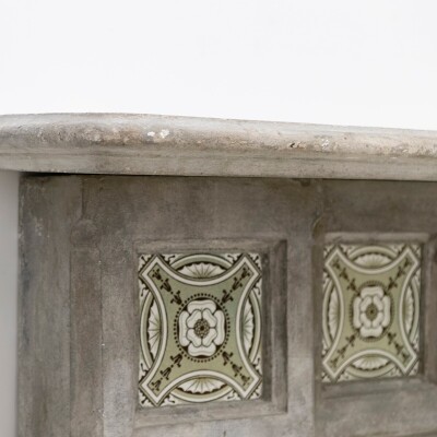 Rare Victorian Stone Fireplace Surround with Minton Tiles