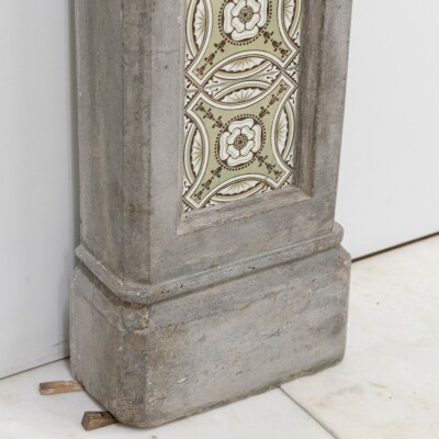 Rare Victorian Stone Fireplace Surround with Minton Tiles
