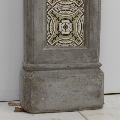 Rare Victorian Stone Fireplace Surround with Minton Tiles