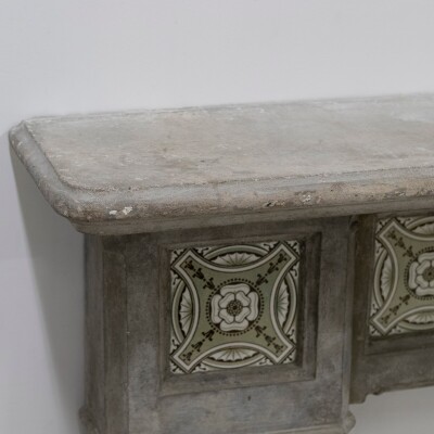 Rare Victorian Stone Fireplace Surround with Minton Tiles
